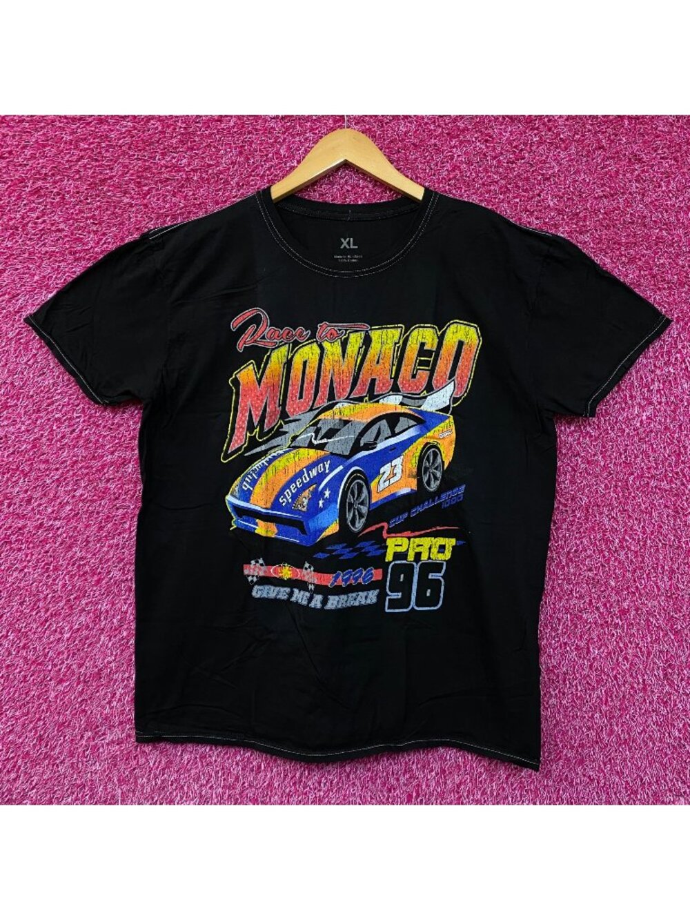 Race to Monaco Nascar Style Racing Tshirt size Extra Large